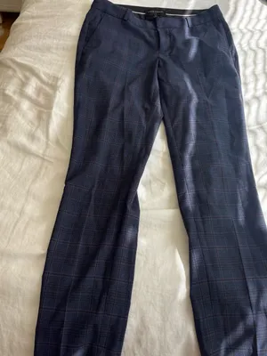 Banana Republic Navy Plaid Dress Pants thumbnail 1