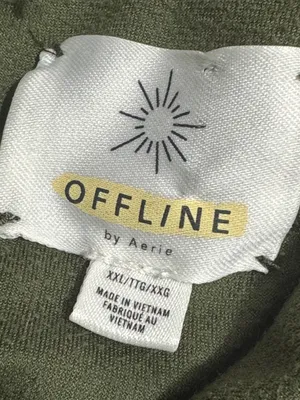 OFFLINE BY AERIE After Party Cowl Neck Velour Hoodie XXL 28” p2p Green $65 EUC thumbnail 3