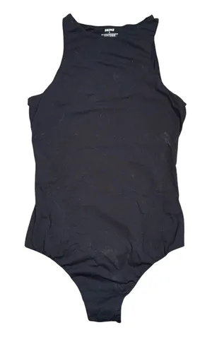 Skims High Neck Thong Bodysuit Womens XS Black Onyx Essential Sleeveless Top thumbnail 1