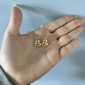 Halloween Earrings Enamel Pumpkin Jack O Lantern‎ Orange Handmade Gold Plated thumbnail 4