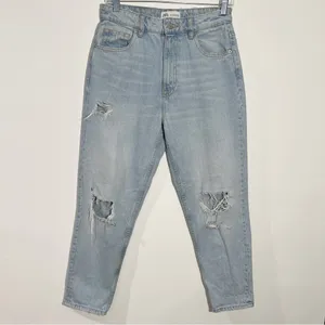 Zara High Waist‎ Ripped Jeans Size 6 Casual Streetwear Y2K Grunge Off-Duty thumbnail 2