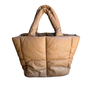 Stand Studio Rosanne Puffer Tote Camel Quilted Bag Designer Tan thumbnail 8