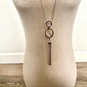 Charter club silver tone tassel chain necklace thumbnail 5