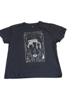 Disney Black Hocus Pocus Graphic Casual Short Sleeve Halloween Tee Shirt Top thumbnail 2