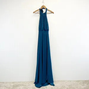 NEW Yumi Kim Womens M High Demand Maxi Dress Ink Blue Halter Top‎ Gown thumbnail 8