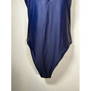Aerie One Piece Swimsuit Medium Navy Blue Plunging Halter Neck‎ Open Back Swim thumbnail 6