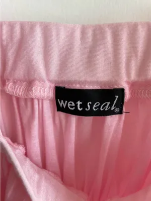 Vintage Wet Seal Y2K Pink Babydoll Smocked Top Size M Made In USA Slightly Sheer thumbnail 4