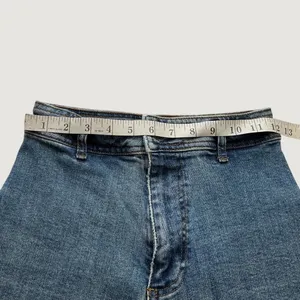 Zara The Marine Straight High Rise Wide Leg Raw Hem Blue Jeans Womens Size 2 thumbnail 6