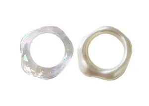 Gorgigi Wave Resin Rings Size 7 White thumbnail 2