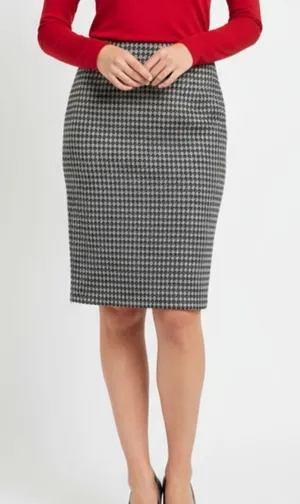 J Crew Gray Herringbone Knee Length Pencil Skirt 8 NEW thumbnail 1