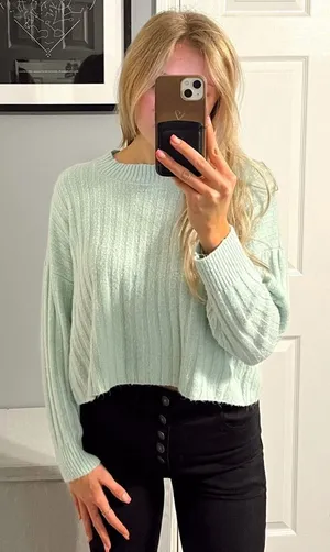 American Eagle Aqua Green Super Soft Sweater thumbnail 1