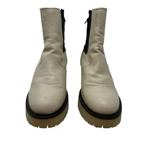 Free People James Chelsea Boots Ankle Leather Bone Cream White Size‎ 39 US 8.5 thumbnail 2