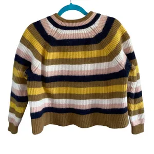 Madewell Tilden‎ Stripe Wool Blend Sweater Small Multicolor Crewneck Cozy Knit thumbnail 4