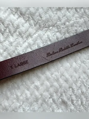 Calvin Klein Leather CK Logo Belt Women's 36 L Italian Saddle Leather Brown USA thumbnail 3