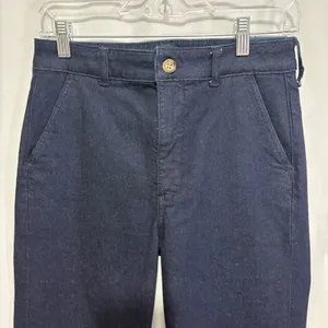 J.Crew High-Rise Trouser Jean in Deep Indigo Rinse Wide Leg Sz 27 Classic Preppy thumbnail 5