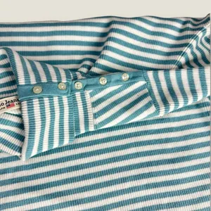 Y2k Polo Jeans Co by Ralph Lauren Blue White Striped Knit Turtleneck Size XL thumbnail 5