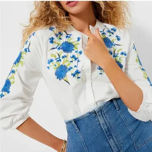 NEW Tuckernuck Hyacinth House Bluebell Embroidery Thalia Blouse Size XXS thumbnail 1