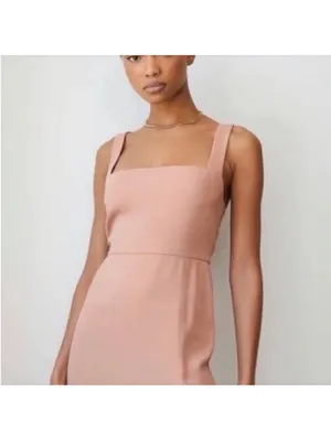 Aritzia BABATON ‎ 90s mini dress Fawn Pink Size 4 NWT thumbnail 2