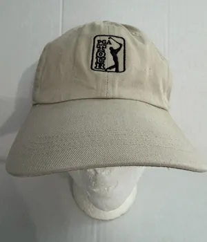 Ahead Vintage PGA TOUR Khaki Baseball Cap with Black Embroidered Logo thumbnail 1