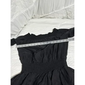 MICHAEL Michael Kors Black Off‎ Shoulder Smocked Tiered Ruffle Mini Dress Size S thumbnail 3