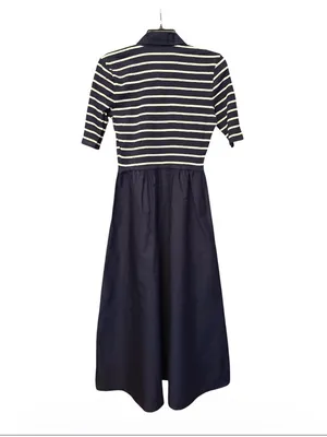 J Crew Factory Striped collared knit polo dress blue white CR820 Size S NWT thumbnail 5