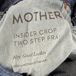 Mother Insider Crop Two Step Fray Jeans Hey Good‎ Lookin Dark Wash Step Hem 26 thumbnail 3