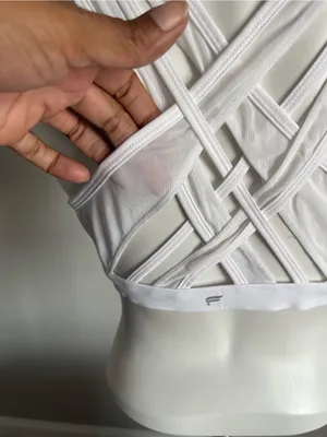 FABLETICS White Faye High Impact Cross Back Sports Bra Sz XL thumbnail 6