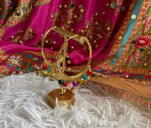 Golden Hoop Earrings Gold thumbnail 5
