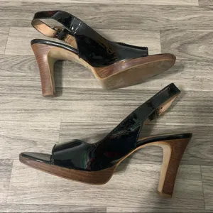 Franco Sarto Black Tan Heels; Size 9.5 Women’s thumbnail 4
