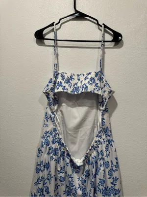 Altar’d State Bayley Blue Floral Midi Dress Size L NWOT thumbnail 10