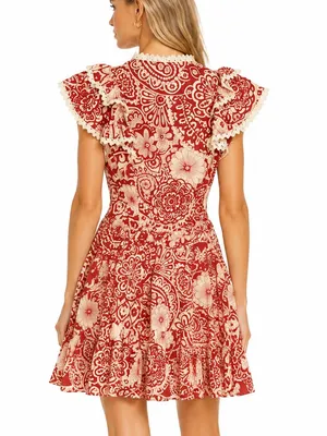 Pinch Cotton Maren Retro Floral Dress with Tie Neck Size S thumbnail 2