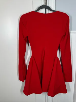 Babyboo MEGAN MINI DRESS - RED size small long sleeve nwt‎ sexy chic cute party thumbnail 5