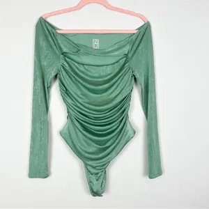 Not Yours To Keep‎ Marilla Bodysuit Long Sleeve Sage Green Revolve Size Medium thumbnail 3