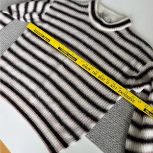 Everlane Cocoon Crew in Ivory Black Pink Stripe Alpaca Wool Sweater Size XS thumbnail 5