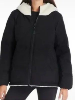 Koolaburra by UGG Reversible Sherpa Puffer Jacket Women’s L Black Cream Size L thumbnail 4