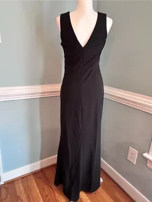 Sleeveless Black Wrap Maxi Dress with Side Slit large thumbnail 2