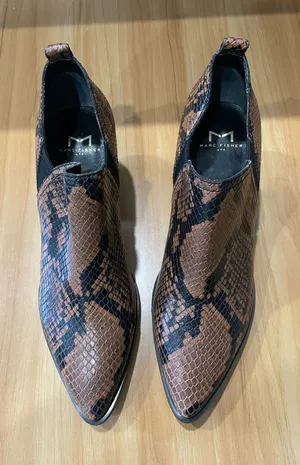 Marc Fisher Dalaran 2 Leather Snakeskin Western Booties - Size 6 1/2 M thumbnail 1