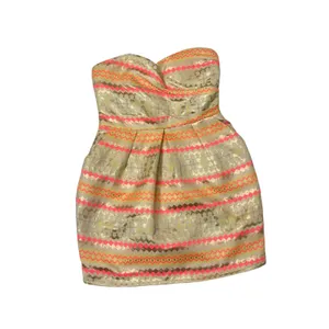 Karlie strapless dress with sweetheart neckline metallic pattern size medium thumbnail 2
