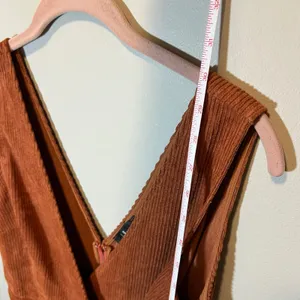 Lulus Rust Orange Corduroy Wrap Romper D-Ring Belt Pockets Medium NWT thumbnail 12