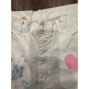 Vintage‎ Mickey Mouse White Jean Shorts Patches Hearts Disneycore Youth thumbnail 6