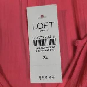 Women's coral pink V-neck blouse, LOFT brand. Size XL. NWT thumbnail 5