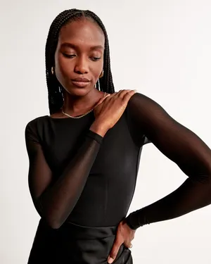 Abercrombie Bodysuit Black Long Sleeve thumbnail 1
