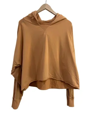 OFFLINE by Aerie Women XL Ginger Orange Cropped Raw Hem Hoodie Sweatshirt thumbnail 1