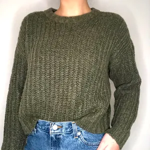 green knit american eagle wool sweater thumbnail 1