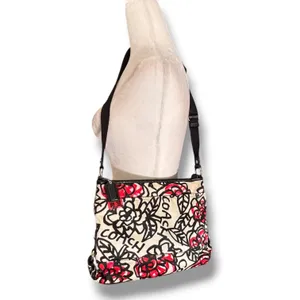 Coach Poppy Floral Graffiti Crossbody Bag Pink Black Satin Y2K Streetwear Purse thumbnail 2