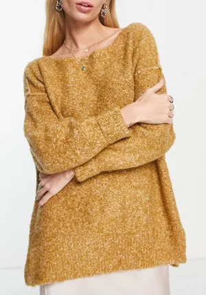 Free People Moira Slouchy Tunic Sweater Honeycomb Oversized Small Cozy thumbnail 1