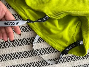NWOT Nike Just Do It Neon Volt / Bright Cactus Green Square Neck Ribbed Crop Top Bandeau Adjustable Straps XL thumbnail 2