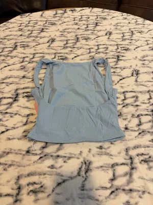 QINSEN Women's Sexy Open Back Sleeveless Crop Tank High Neck Slim Fit Cropped Tee Shirt Y2k Tops Size S . NWT thumbnail 7
