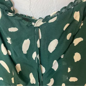 Reformation Remi Green and‎ Cream Splatter Print Cottagecore Mini Dress sz 0 thumbnail 5