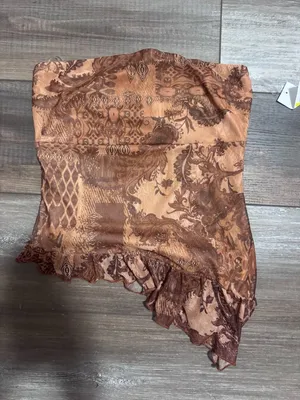 Cherry Mellow Women’s Brown Paisley Strapless Tube Top Size Medium NWT thumbnail 3